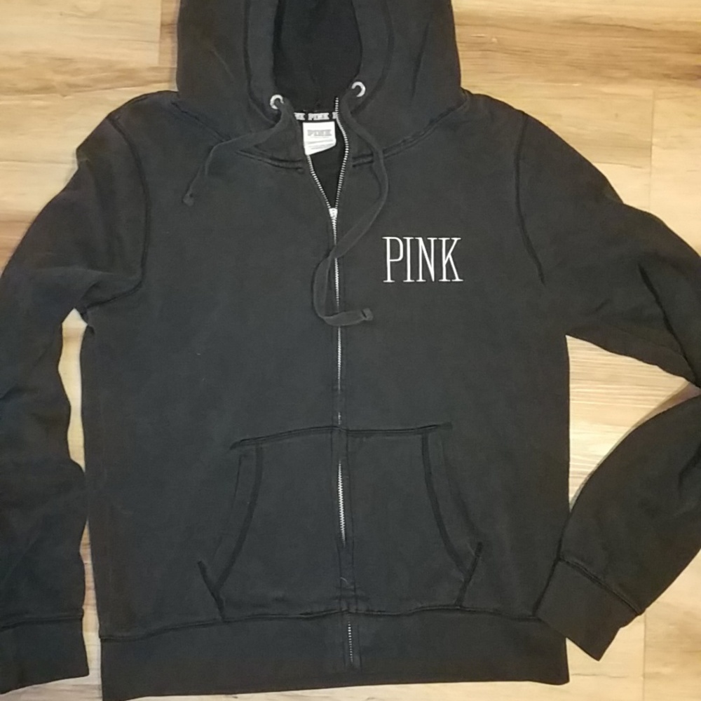 Victoria secret pink black cheetah print zip up L